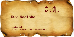 Dux Nadinka névjegykártya